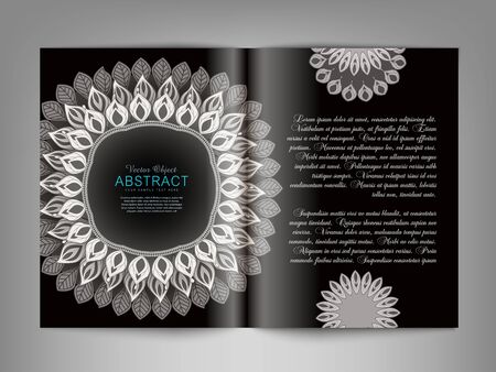 Vector reversal (template) magazine with black and white ornamentsのイラスト素材