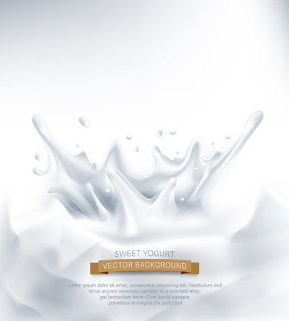 vector. Dairy splash on a grey backgroundのイラスト素材