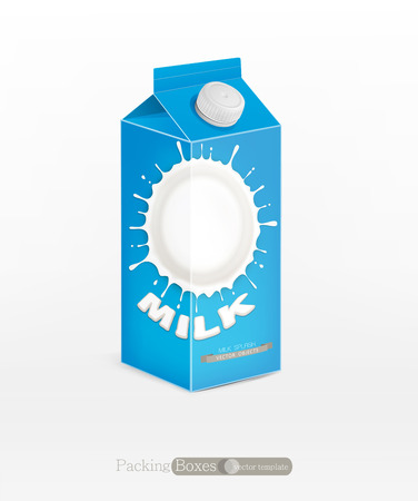Vector pack of milk, isolated on white backgroundのイラスト素材
