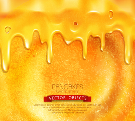 vector pancake with honey close-upのイラスト素材