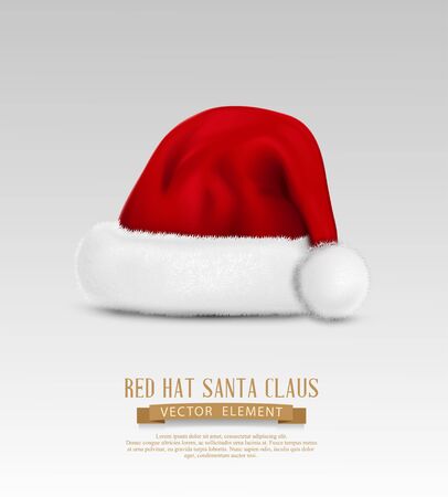 vector object: a red cap of Santa Claus, isolated on a gray background.のイラスト素材