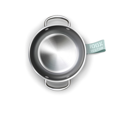 Metallic pan isolated on white background. for design element. Top viewのイラスト素材