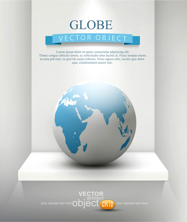 Vector globe standing on a shelf. Element for design and businessのイラスト素材