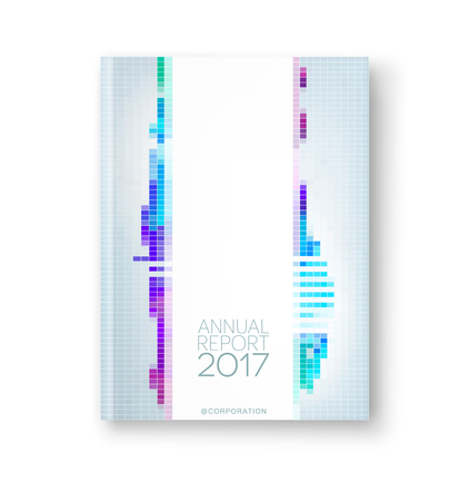 Vector illustration of a brochure template. Modern booklet, flyer, cover business report. Geometrical elements (rectangles).のイラスト素材