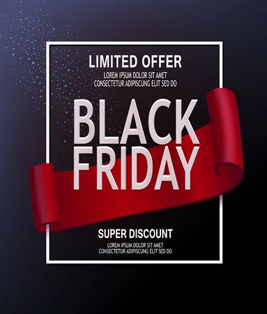 Vector illustration. Advertising banner on the day of sales.  BLACK FRIDAYのイラスト素材