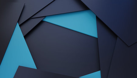 Abstract, luxurious polygonal black and blue background. Template for design, banner.
