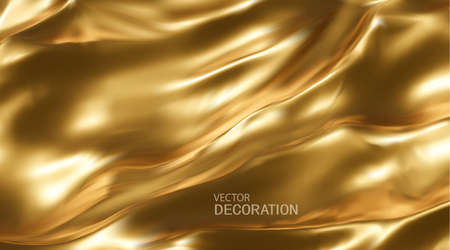 Vector Abstract Background Elegant Silk Texture Satin Luxury Cloth Wavy Folds. Template for Design, Bannerのイラスト素材