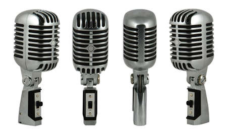 Professional old fashioned microphone over white 2  の写真素材