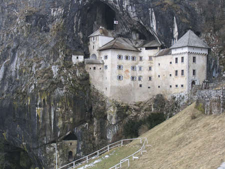 Medieval castle "Predjama Grad" in Slovenia  の写真素材