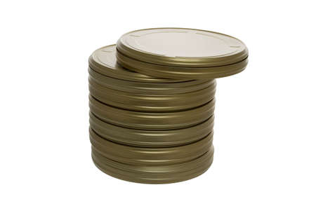 A pile of cinefilm tins over white 1  の写真素材