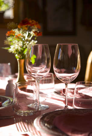 plates and dishes lying on the table  の写真素材