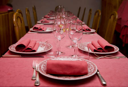 Table served for dinner  の写真素材