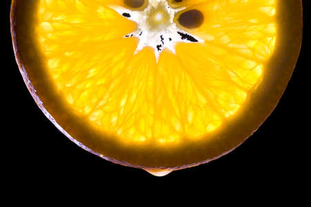 Close-up view of orange over black  の写真素材