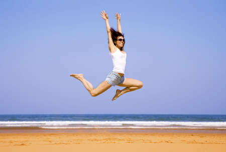 Jumping girl   の写真素材