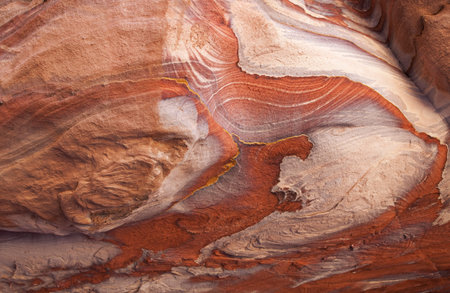 Marvelous beauty of rocks texture in Petra, Jordanの写真素材