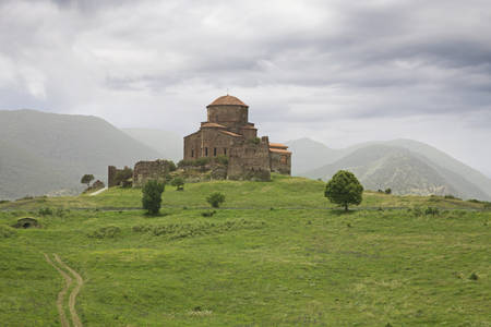 Jvari Monastery Monastery of the Cross stands on the rocky mountaintop near Mtskheta, eastern Georgiaの写真素材