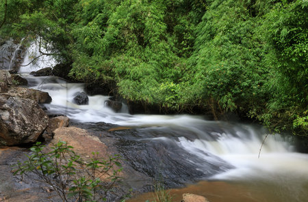 Bubbling stream of the Datanla waterfall in Da Lat city (Dalat), Vietnam.