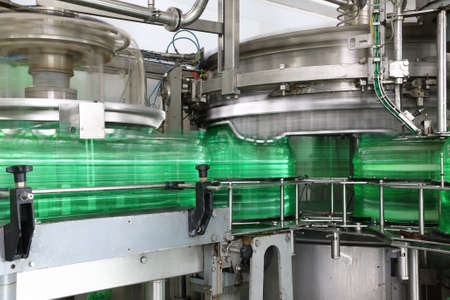 Water factory - bottling pure spring water into bottlesの写真素材