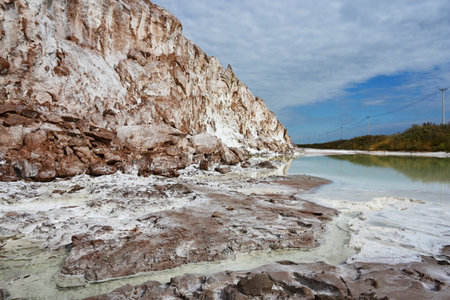 Waste hills in the production of potash fertilizers and salt with poison lake