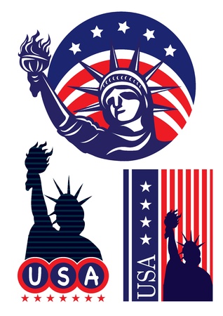 American symbol icon- Statue of Liberty のイラスト素材