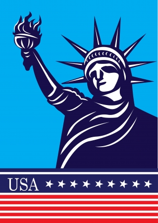American symbol icon- Statue of Liberty のイラスト素材