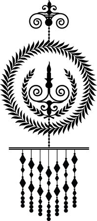 Retro chandelier silhouetteのイラスト素材