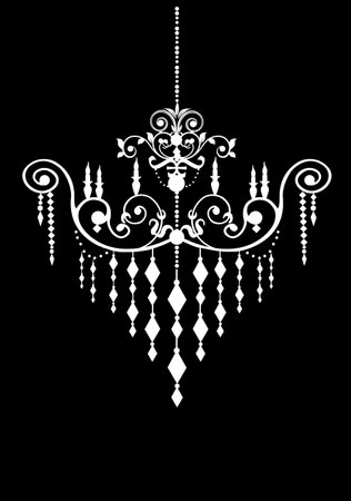 Retro chandelier silhouetteのイラスト素材