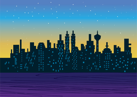   Save Download Preview Cityscape - Nightのイラスト素材