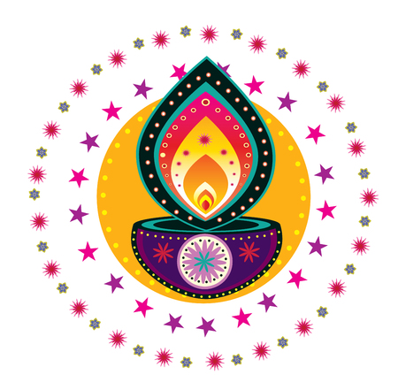 Diwali candle lightのイラスト素材