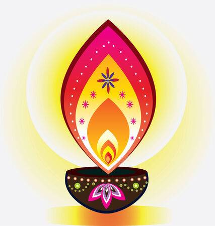diwali candle light graphic styleのイラスト素材