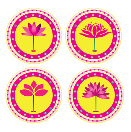 Lotus Flower Setのイラスト素材