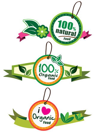 Organic Label Setのイラスト素材