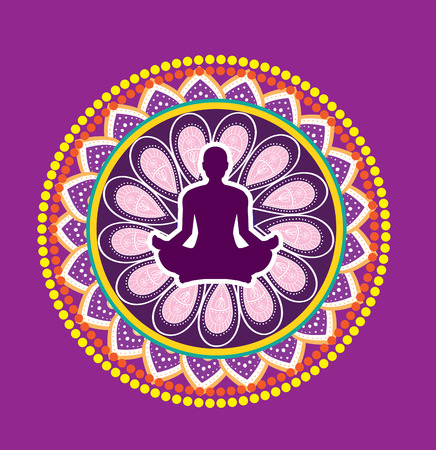 Yoga lotus postureのイラスト素材