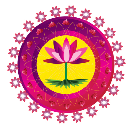 Lotus flower pattern mandalaのイラスト素材