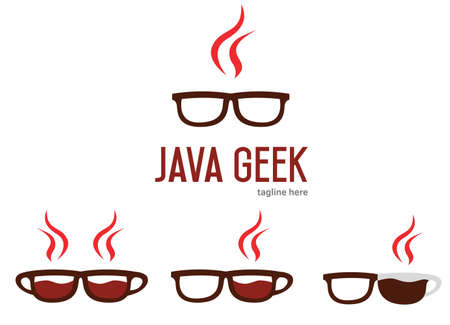 Java geek  design. Java programming language . Geek glasses .のイラスト素材