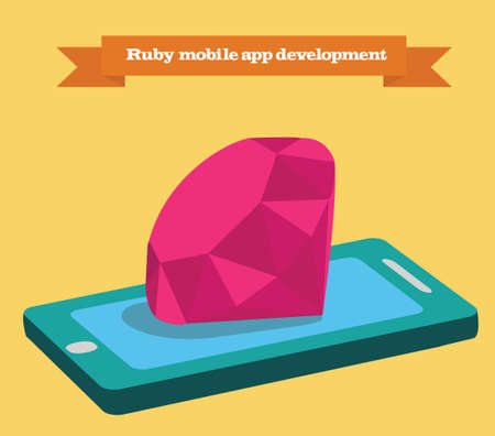Ruby mobile application development vector illustrationのイラスト素材