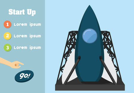 Modern flat design business start up concept. Web design vector hero unitのイラスト素材