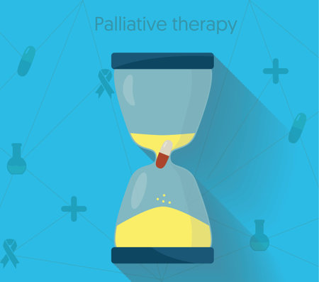 Palliative therapy conceptual illustration. Life prolonging medication and treatment vector...