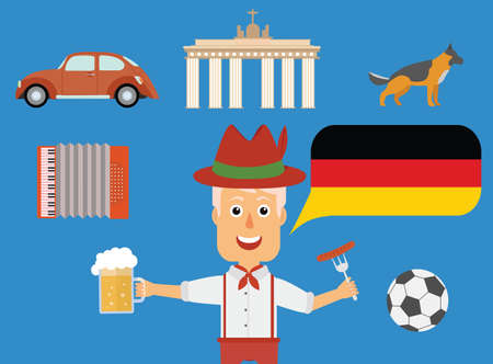 Travel German concept. German traditions and culture illustration.のイラスト素材