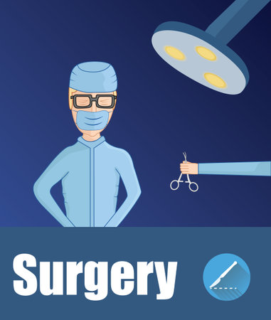 Surgeon is performing operation. Surgery conceptual illustration,のイラスト素材