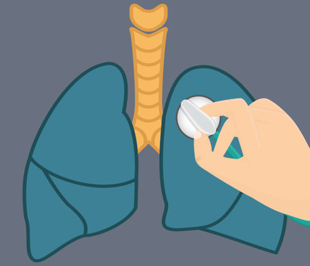 Lungs auscultation vector illustration.のイラスト素材