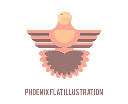 Phoenix flat illustration. Creative bird symbol.のイラスト素材