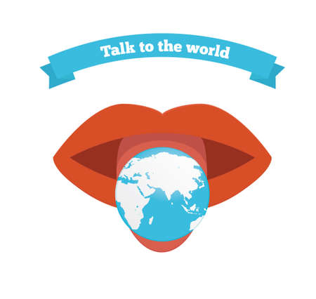 Talk to the world illustration. Internalization concept.のイラスト素材