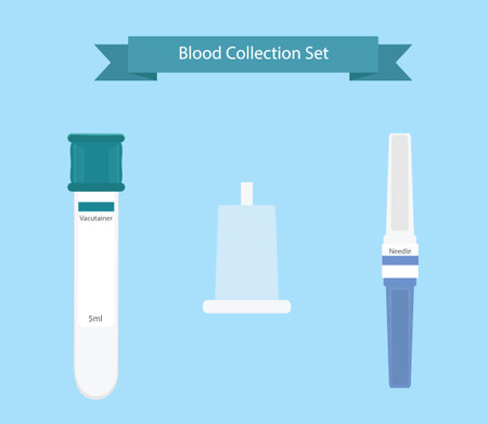 Blood testing system. Venous blood collection setのイラスト素材