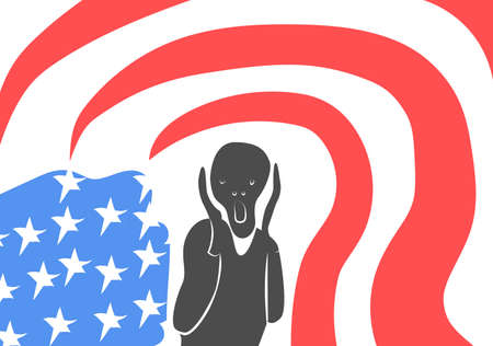 Anxious America illustrationのイラスト素材