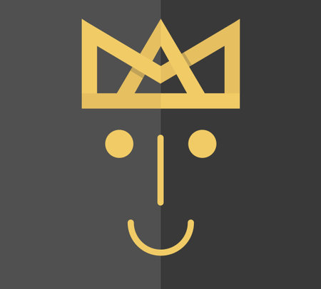 Smiling king vector  logo designのイラスト素材