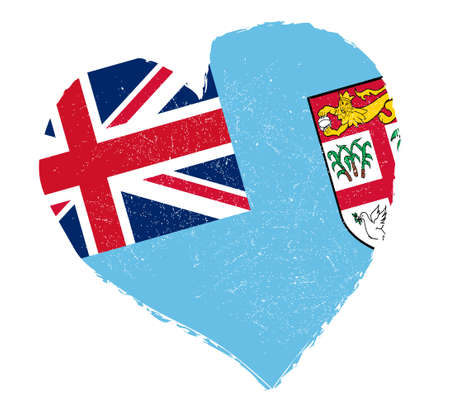 Flag of a country in the South Pacific in grunge heart shape.のイラスト素材