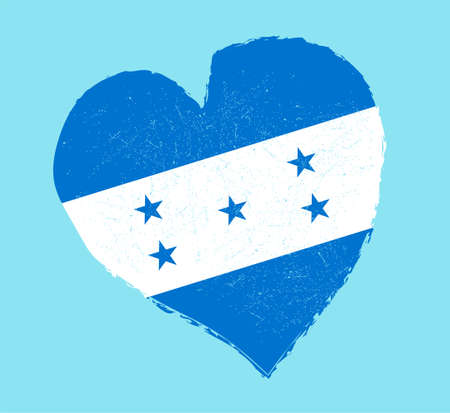 Honduras flag in grunge heart shape.のイラスト素材