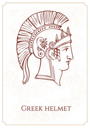 Ancient warrior in helmet vector illustrationのイラスト素材