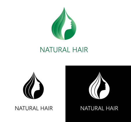 Natural hair logo design. Beauty logoのイラスト素材